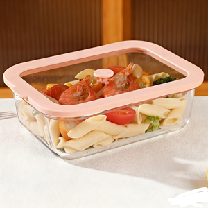 Recipiente Rectangular de Vidrio para Preparación de Comidas con Tapa de Vidrio - Caja de Almacenamiento Hermética para Cocina, Apta para Congelador (Compatible con Horno/Microondas) - Product Image 3