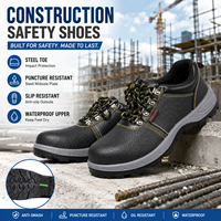 Chaussures de travail en cuir résistantes aux perforations avec embout en acier pour la sécurité sur les chantiers de construction