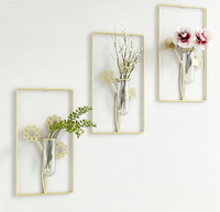 Vase mural bohème en métal doré, décoration murale moderne, pot de fleurs suspendu, ornement pour la maison, salon