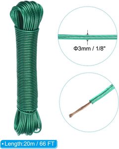 Corde à linge en fil métallique PVC, robuste, avec âme en acier et revêtement plastique, pour séchage de vêtements, vente en gros - Product Image 2