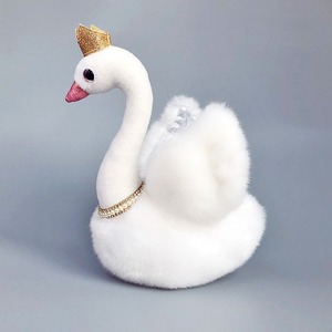 Personalizzabile principessa corona di cigno nero peluche giocattolo collana di perle bianco cigno coppia regina cigno per decorazione di nozze pieno di cotone PP - Product Image 3