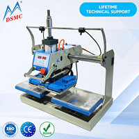 Nouvelle presse à chaud pneumatique double station pour sublimation 3D avec positionnement infrarouge pour le transfert de petits logos et étiquettes sur vêtements