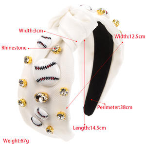 Bandeaux de <span class=keywords><strong>sport</strong></span> pour femmes <span class=keywords><strong>Go</strong></span> Party Bandeaux en tissu noué avec strass pour les jeux de jour-Fans de basket-ball Football Baseball - Product Image 4