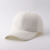 Casquette de baseball d'hiver douce et moelleuse en tricot avec visière incurvée, chapeau décontracté chaud pour femme, vente en gros, logo personnalisé