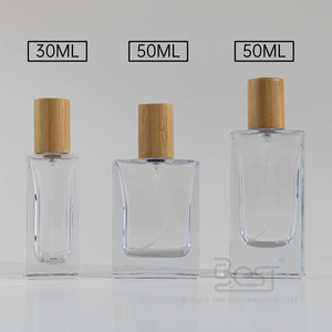 Chai xịt nước hoa thủy tinh trong suốt hình vuông dẹt, dung tích 30ml, 50ml, 100ml, có vòi xịt và nắp nhựa in lưới - Product Image 5