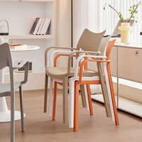Fauteuil de jardin en plastique d'extérieur, chaises de salle à manger en plastique empilables, chaise de jardin avec dossier pour restaurant