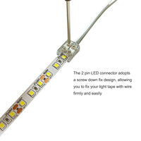 Nouveau connecteur de ruban LED sans soudure 8 mm 2 broches, transparent, à visser, pour ruban adhésif vers fil, bornier sans soudure