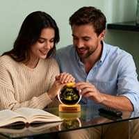 Lampe globe à neige personnalisée avec photo d'échographie, boule de cristal gravée avec image d'échographie sur mesure, écologique pour la maison