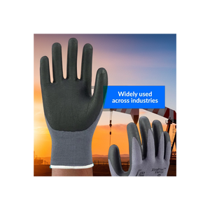 SAFETYWARE Gants de sécurité à impact en nitrile résistants aux coupures durables Écran tactile et antidérapant Noir Modèle FNP02 pour utilisation dans les champs pétrolifères - Product Image 1