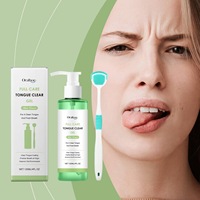 Kit de gel nettoyant pour la langue avec gratte-langue, gel nettoyant pour la langue à la menthe pour une haleine fraîche et des soins bucco-dentaires