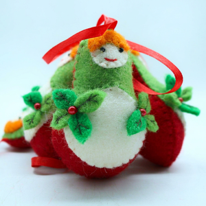 Lot de décorations de Noël artisanales en feutre, style Babouchka Matryoshka, poupées gigognes russes, cadeau de fêtes - Product Image 3