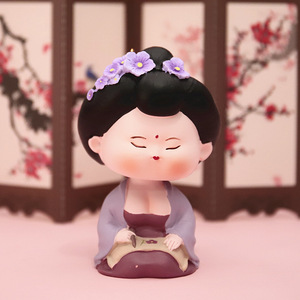 Figura de dama de la dinastía Tang, estilo caricatura retro, linda, decoración creativa para pastel de cumpleaños, regalo popular - Product Image 4