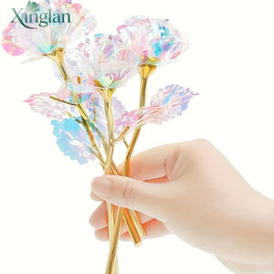 Blanc Artificiel 24K Rose Fleur Réaliste Faux Rose pour la Fête des Mères Thanksgiving Saint Valentin Fille Fête D'anniversaire Déco - Product Image 5