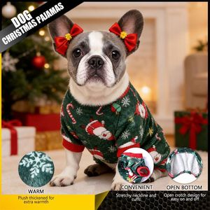 Vêtements pour chien en polaire <span class=keywords><strong>corail</strong></span> chaud, extensibles, avec motif Père Noël, pour la décoration <span class=keywords><strong>de</strong></span> fête <span class=keywords><strong>de</strong></span> Noël et les tenues festives. - Product Image 5