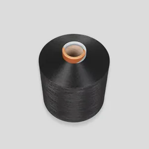 Hangzhou-Herstellung Großhandel SIM Polyester textierter Garn 300 D/96 F DTY Dope färbt schwarz hohe Festigkeit 100% Polyester Rohmuster