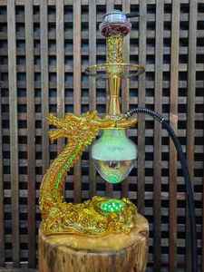 卸売レトロな宮殿スタイルの樹脂デザイン中国のドラゴンモデリング水ギセルシーシャLEDライトスポンジパッケージ - Product Image 6