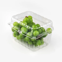 Boîte de conditionnement transparente en plastique PET de qualité alimentaire pour fruits (raisins, cerises, tomates)