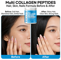 Poudre de peptides de collagène multi-sources à faible teneur en glucides, haute absorption, collagène hydrolysé, complément alimentaire personnalisé pour adultes, marque privée
