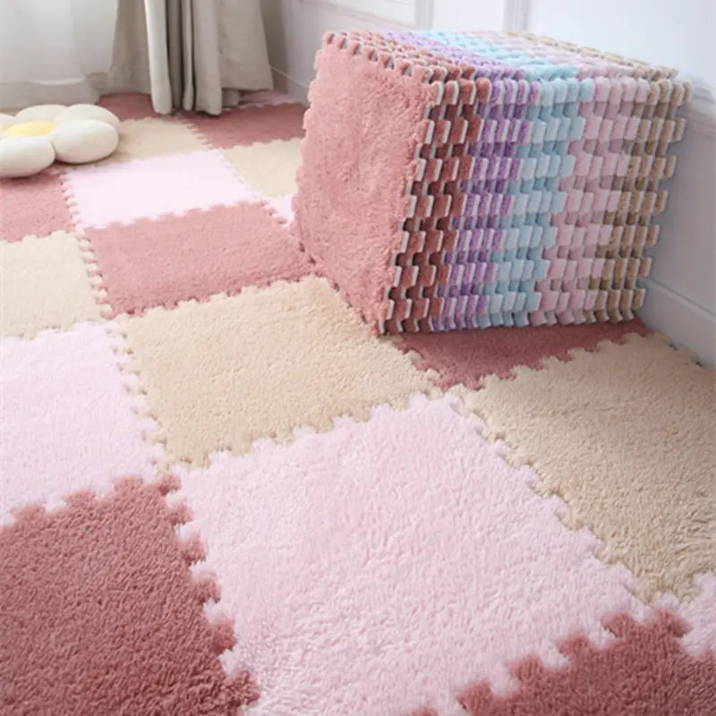 Tapis en peluche doux pour enfants Tapis puzzle en mousse dans la chambre des enfants Tapis de jeu pour garder au chaud