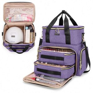 Échantillon Gratuit : Organisateur de Vernis à Ongles Double Couche pour 70 Flacons et un Séchoir à Ongles, Étui à Vernis à Ongles avec 2 Pochettes Amovibles - Product Image 1