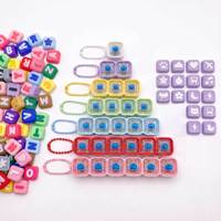Custom Logo Plastic Alphabet Keyboard Fidget Toy Keycaps Key Chain Stress Relief Diy Keyboard Button Keychain