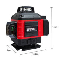 4x360 °   Laser croisé 4D, niveau laser, laser 360° auto-nivelant pour les projets de construction, la rénovation, les carreaux de sol avec étui durable