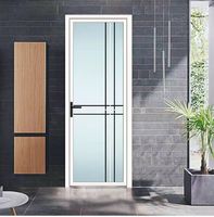 Nouvelles portes battantes en verre trempé double couche en alliage titane-magnésium 1.0, sur mesure pour salles de bain et cuisines