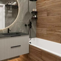 Panneau de porte en PVC personnalisé comptoir en pierre évier double vanité d'hôtel salle de bain vanité combinée