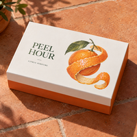 Flacon de parfum vide avec logo personnalisé et boîte magnétique, boîte cadeau magnétique en carton rigide orange de luxe pliable