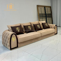 Ensemble de canapés en cuir pour salon, style moderne italien, simple et luxueux, en bois massif, pour villa