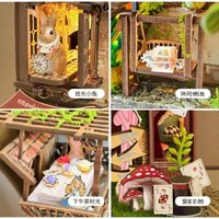 Maisonnette DIY Alice au pays des merveilles, modèle d'architecture en bois à assembler, ornement lumineux, cadeau anti-stress pour les anniversaires des filles