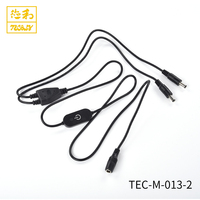 Câble d'alimentation CC basse tension 1A 12V en cuivre de marque OEM TEC-M-013, fiche femelle 5.5X2.1 vers fiche mâle 4.0X1.7, isolation PVC, noir