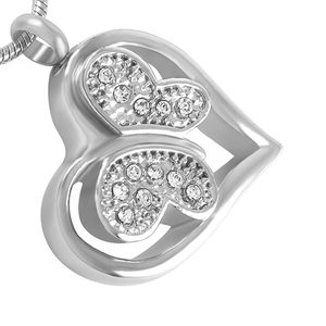 Aço inoxidável Cremação Urna para Cinzas Animal Coração-shaped <span class=keywords><strong>Butterfly</strong></span> Memorial Urn Pendant Colar Encantos Osso Ash Pendant - Product Image 6