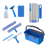 Kit de nettoyage de vitres avec seau de 3 gallons, raclette de 14 pouces et chiffon de 15 pouces pour le lavage des fenêtres à usage domestique, extérieur et commercial