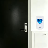 Sonnette sans fil moderne en ABS, alimentée par piles, portée de réception de 100 m, lumière LED, installation facile pour la maison, le bureau, le magasin, l'appartement