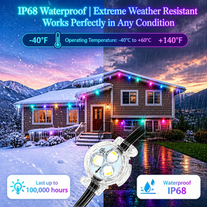 IP68 Waterproof Rgbic Gemstone Pixel <b>Point</b> <b>Light</b> 12V 24V Permanent Outdoor Lighting 200ft 300ft Track Christmas <b>Lights</b> - Product Image 2