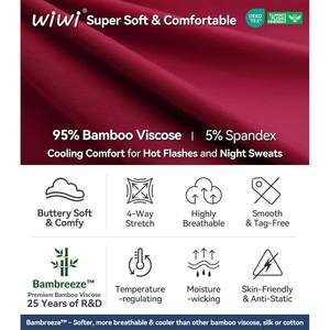 Ensemble de pyjamas personnalisés pour femmes en viscose de bambou, haut à manches courtes avec pantalon, col en V doux, vêtements de nuit légers, vêtements de détente, tailles S à 3X - Product Image 5