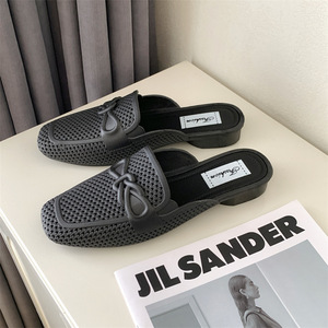 Mezza <span class=keywords><strong>ciabatte</strong></span> <span class=keywords><strong>donna</strong></span> nuova moda estate sandali piatti Casual <span class=keywords><strong>da</strong></span> esterno a punta chiusa con stile alla moda Bowknot - Product Image 6