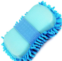 Éponge de lavage de voiture en microfibre chenille ultra-fine, outil multifonctionnel pour le detailing et le nettoyage automobile, outil de cirage en mousse