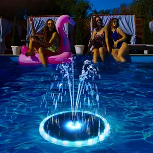 OEM Solar Powered Floating Bird Bath Fountain LED Lights Fountain Pool Garden Water Feature Outdoor Solar Fountain