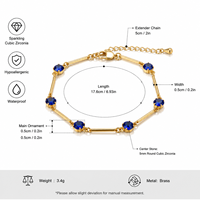 Bracelets tendance en or plaqué or 18 carats en acier inoxydable avec zircon, faits à la main, style bohème, pour femmes, bijoux de mode