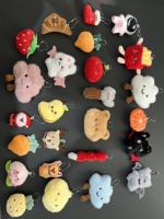 Porte-clés chien Kawaii avec pompon moelleux, pendentif chiot en fourrure, ornement décoratif, breloque de sac en peluche, cadeau