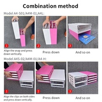 Prix de gros Organiseurs en plastique transparent de type tiroir de bureau Boîte de rangement de fichiers en plastique