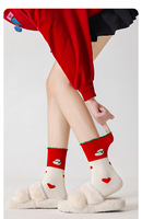 Chaussettes de Noël Bioserica Era, chaussettes mi-mollet pour femmes, automne et hiver, chaussettes longues mignonnes de dessin animé pour couples, hiver
