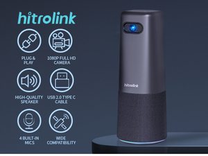 Système <span class=keywords><strong>de</strong></span> vidéoconférence USB HITROLINK HD 1080P portable tout-<span class=keywords><strong>en</strong></span>-un ultra grand angle <span class=keywords><strong>en</strong></span> plastique, acier et aluminium à mise au point fixe pour diffusion <span class=keywords><strong>en</strong></span> direct - Product Image 2