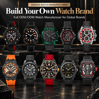 Montre squelette en fibre de carbone avec logo personnalisé 4802, chronographe automatique, luxe sport pour homme, bracelet en nylon OEM 20mm, breloque à aiguille, faible MOQ