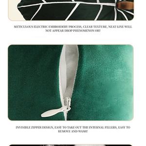 Coussin décoratif en peluche en forme de feuilles de Monstera, thème jungle, vert, pour la maison, vente en gros - Product Image 4