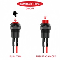 Mini interrupteur à bouton-poussoir à verrouillage, 12 mm, pré-câblé, 2 broches, 12 V pour PC, lampe de table, modèles DIY