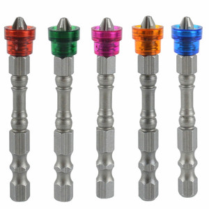 Multicolored Magnetic Phillips <b>Screwdriver</b> <b>Bits</b> S2 Steel 100Mm Industrial <b>Set</b> Anodized Aluminum Handle - Product Image 1