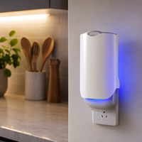 Lampe anti-moustiques d'intérieur à brancher, piège à insectes électrique UV LED avec plaque collante amovible pour la maison et la chambre
